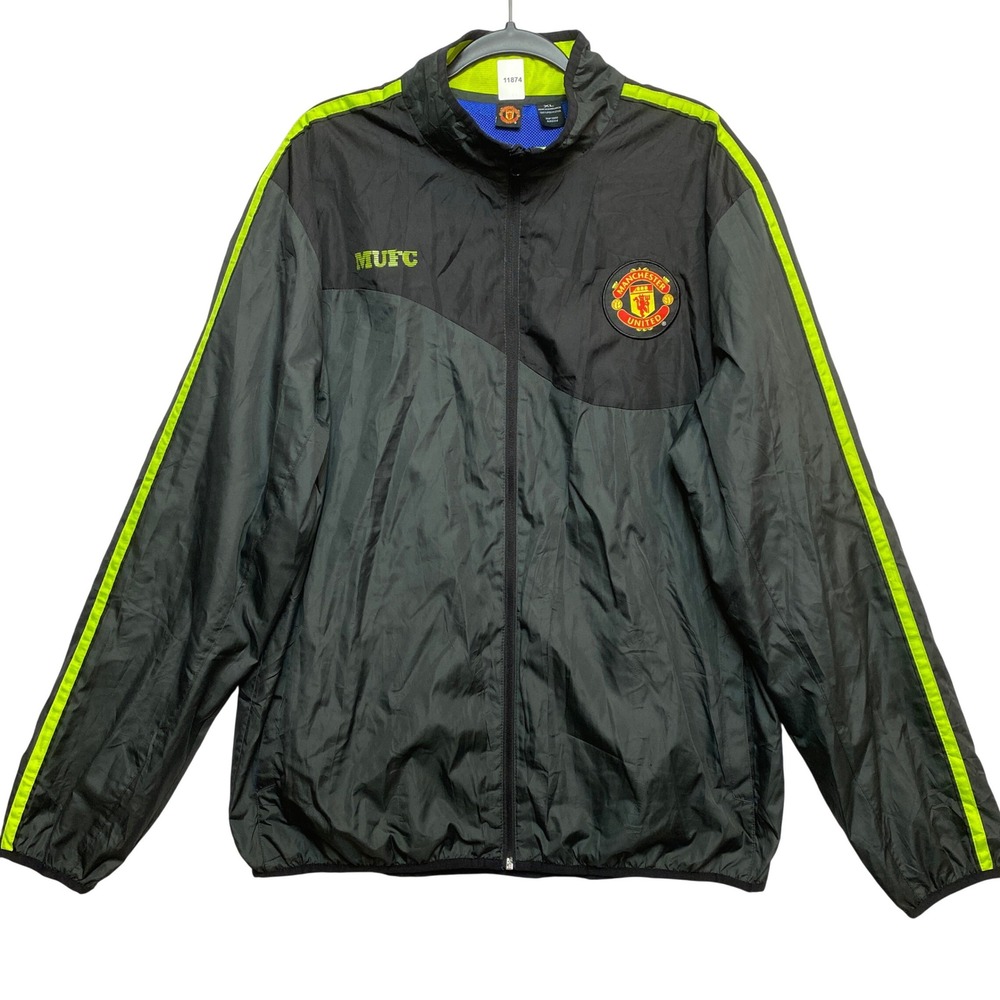Manchester United Jacket Mens XL Black MUFC Soccer Training Full Zip